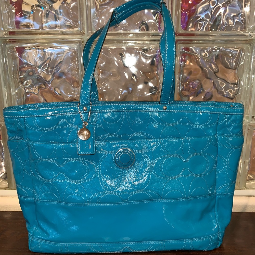 Coach Patent Leather Baby Tote & Diaper Bag